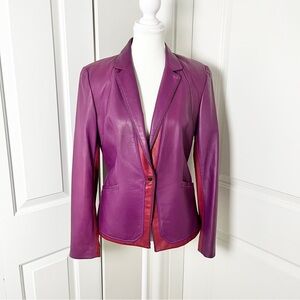 Elie Tahari Purple Lambskin Leather Jacket  Fall 2012 Presentation, Medium